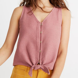MADEWELL Texture&Thread Button-Front Tie Tank Top